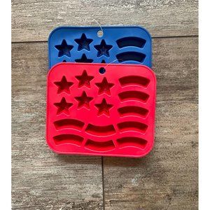 Lot of Two Stars & Stripes Flag Silicone Molds Candles, Candy, Ice, crafts NWT